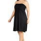 Womens Curvy Black Knee Length Strapless Mini Dress