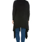 Womens Curvy Black Extra Long Open Front Cardigan