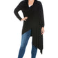 Womens Curvy Black Extra Long Open Front Cardigan