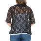 Womens Curvy Black Ruffle Black Lace Bolero Shrug