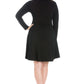 Womens Curvy Black Long Sleeve Knee Length Skater Dress
