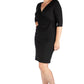 Womens Curvy Black Knee Length V Neck Dress