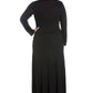 Womens Curvy Black Womens Long Sleeve Maxi Dress
