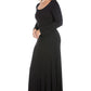 Womens Curvy Black Womens Long Sleeve Maxi Dress