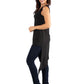 Womens Missy Long Sleeveless Tunic Top with V Neck and Asymmetric Hem