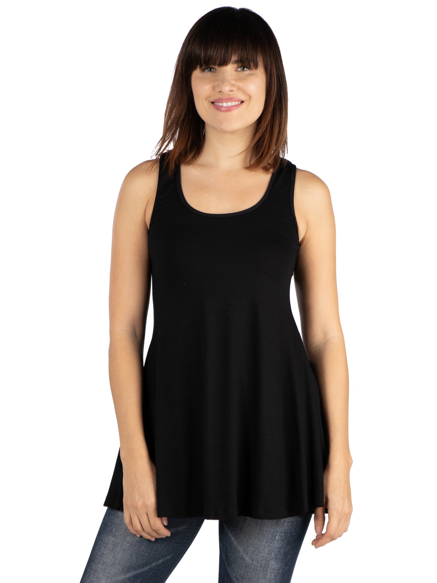 Womens Missy Scoop Neck Sleeveless Tunic Top