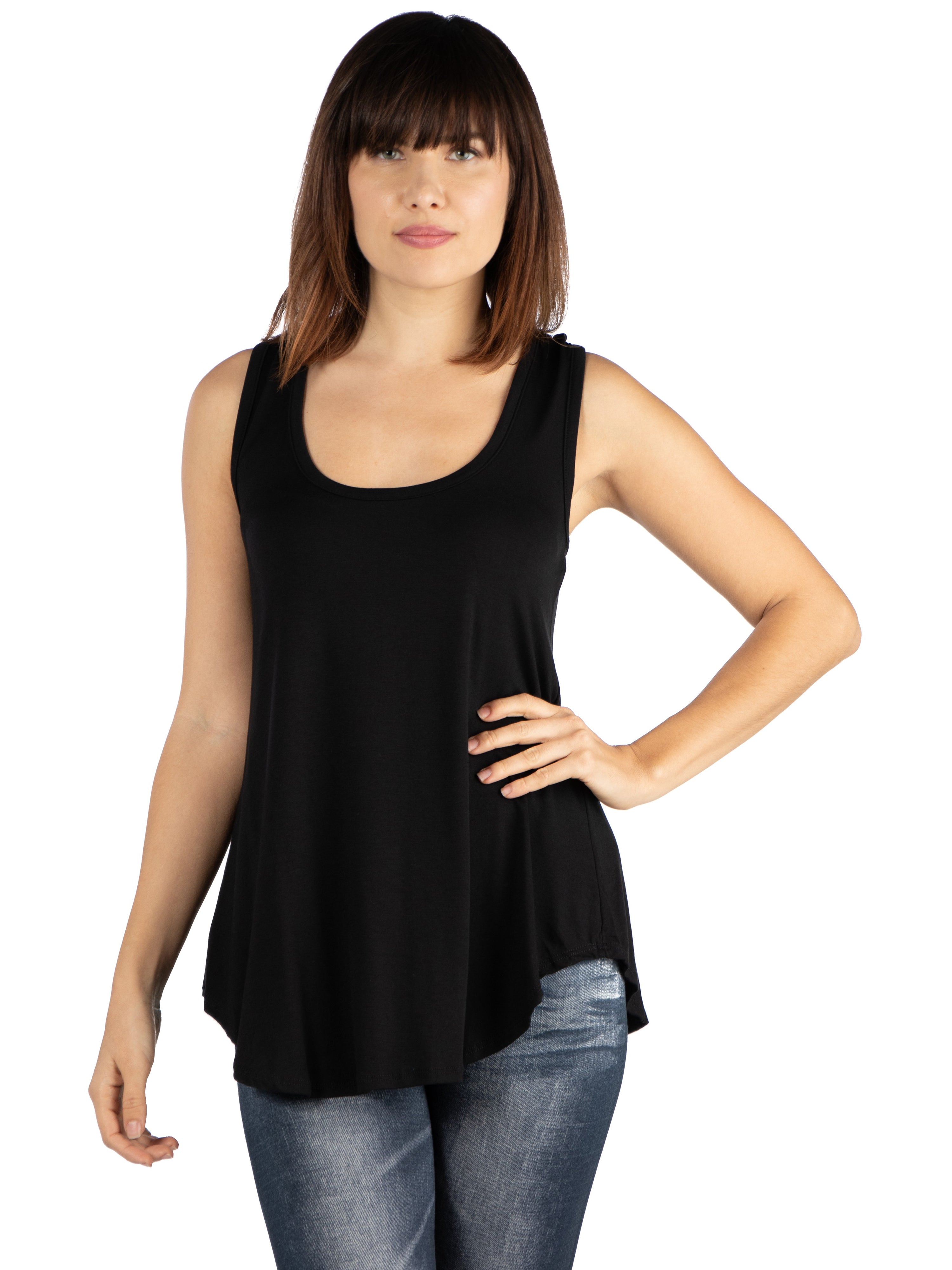 Black sleeveless hot sale tunic top