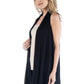 Womens Missy Draped Open Front Sleeveless Cardigan Vest