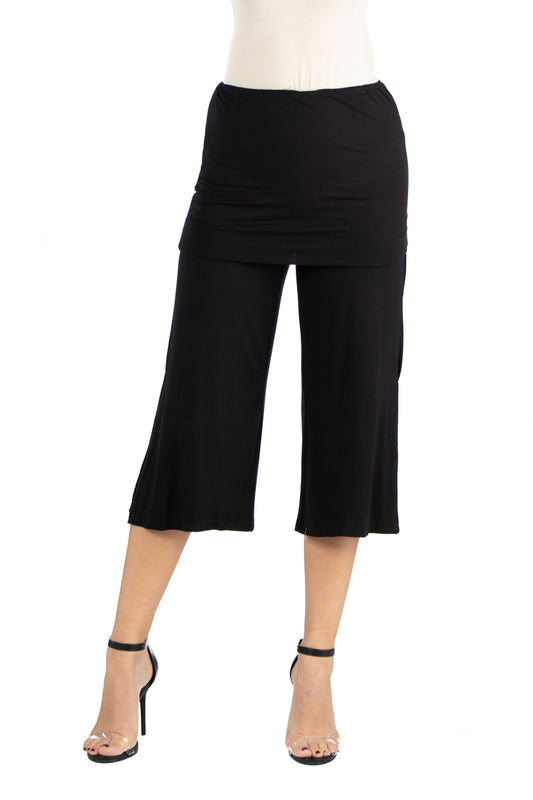 Womens Missy Cropped Elastic Straight Pants