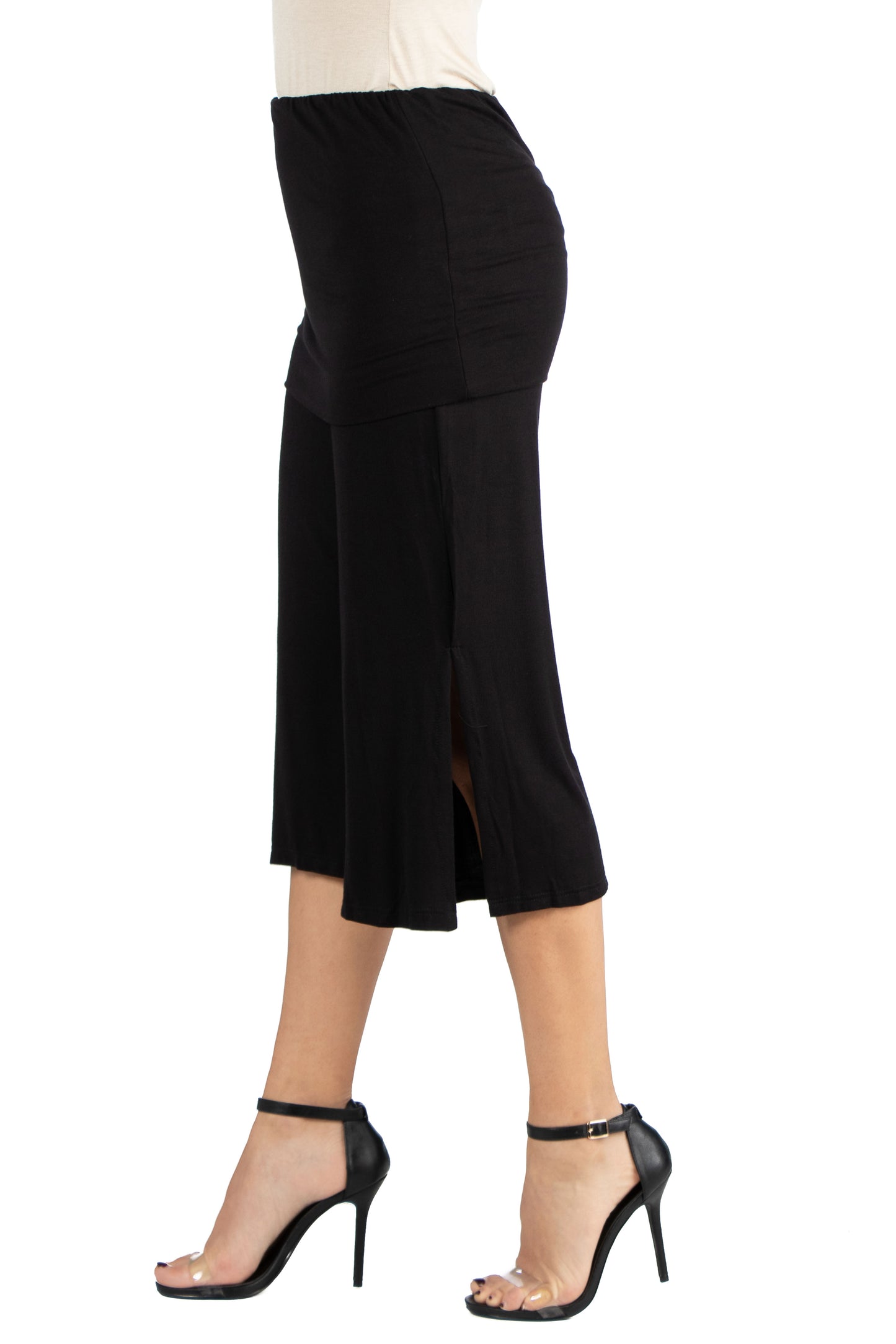 Womens Missy Cropped Elastic Straight Pants