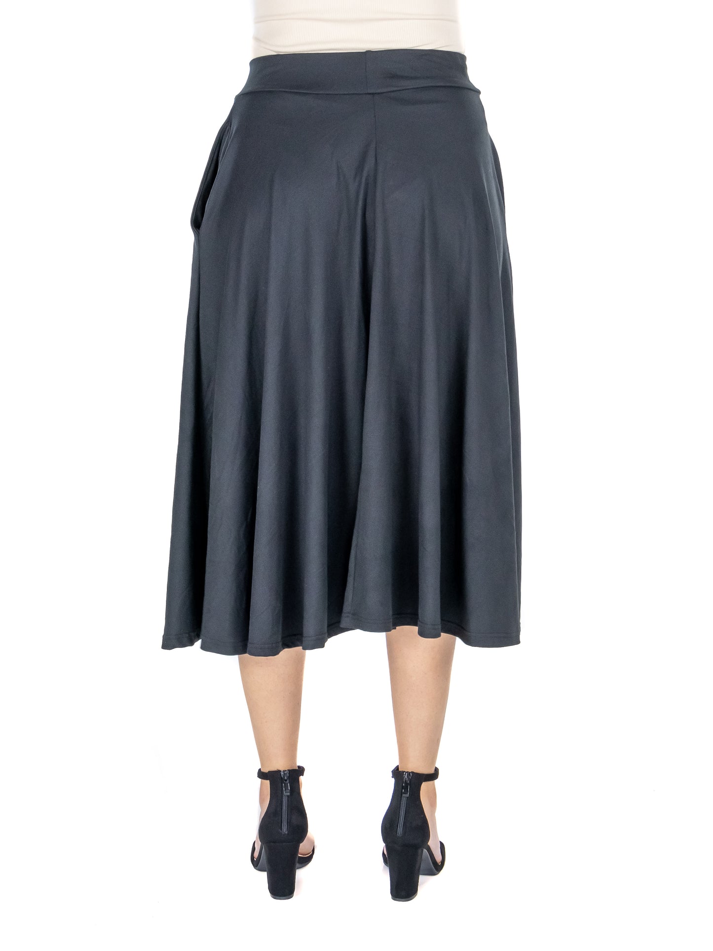 Womens Missy A Line Elastic Waist Knee Length Skirt