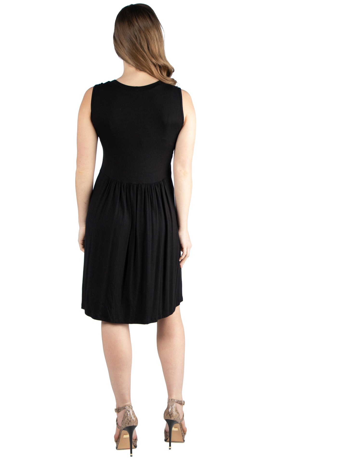 Womens Missy Maxi Dress with Round Neck and Empire Waist