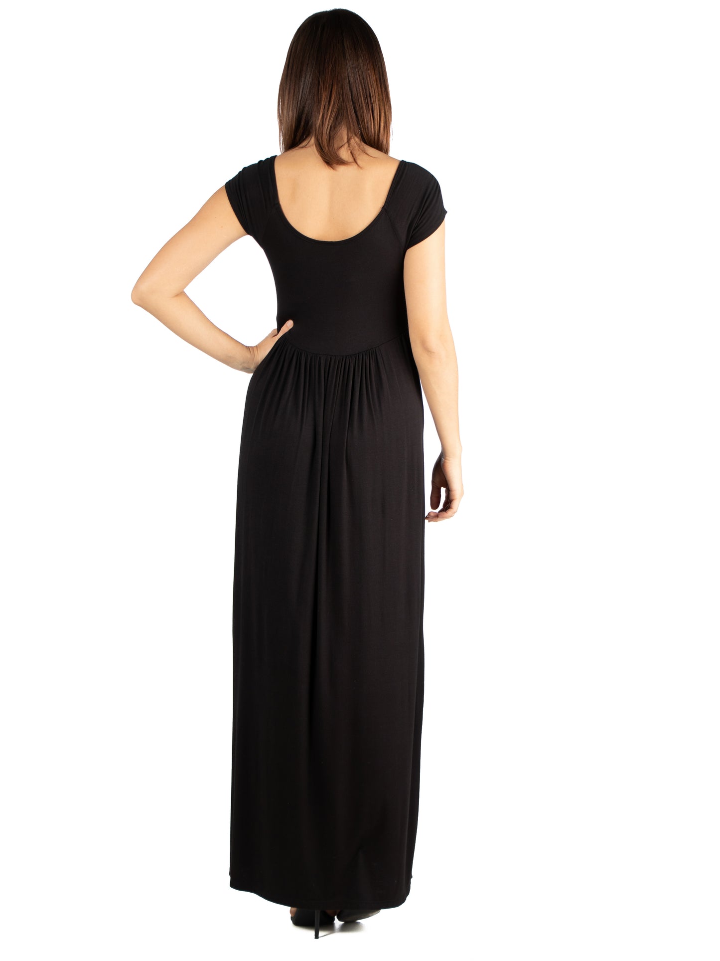 Womens Missy Off Shoulder Ruffle Detail Maxi Dress