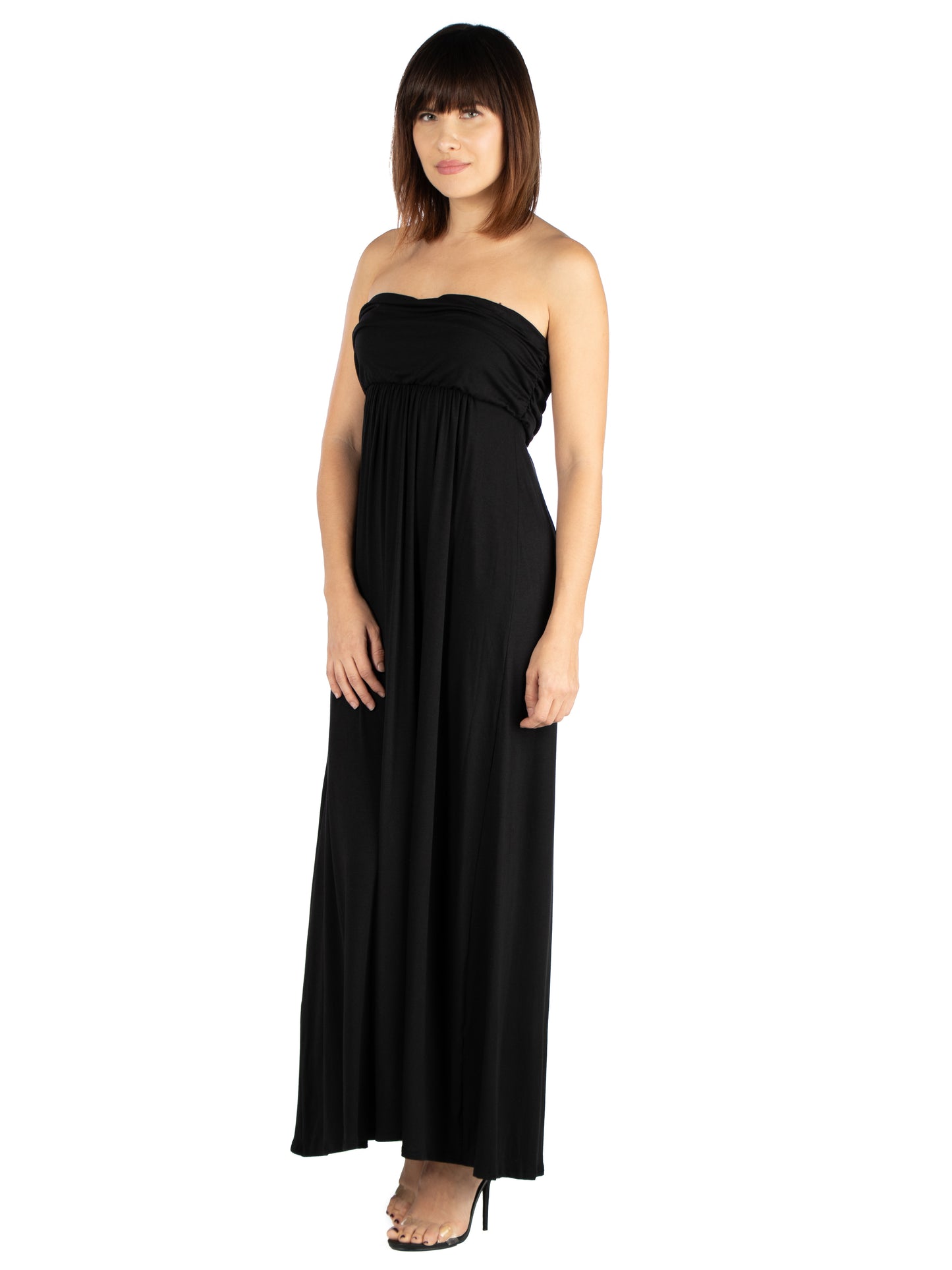 Womens Missy Strapless Empire Waist Maxi Dress