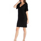 Womens Missy Loose Fit T Shirt Dress with V Neck