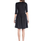 Womens Missy Three Quarter Sleeve Fit and Flare Mini Dress