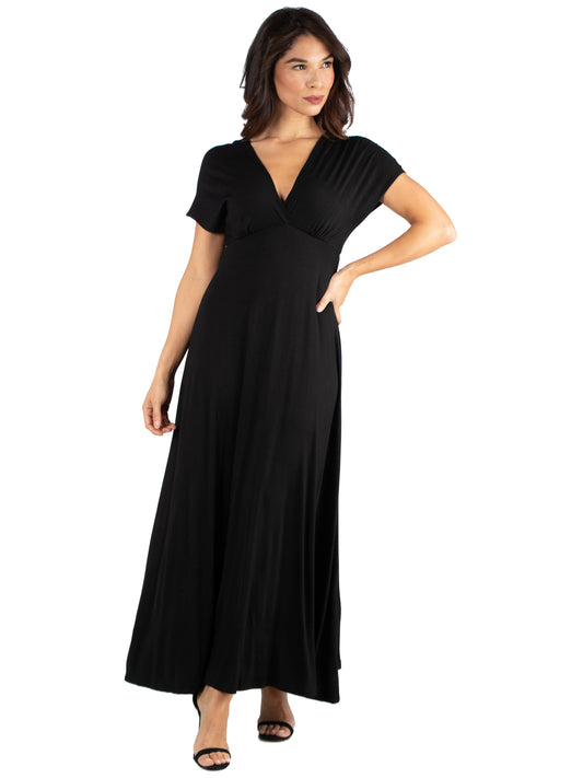 Womens Missy Womens Cap Sleeve V Neck Maxi Dress