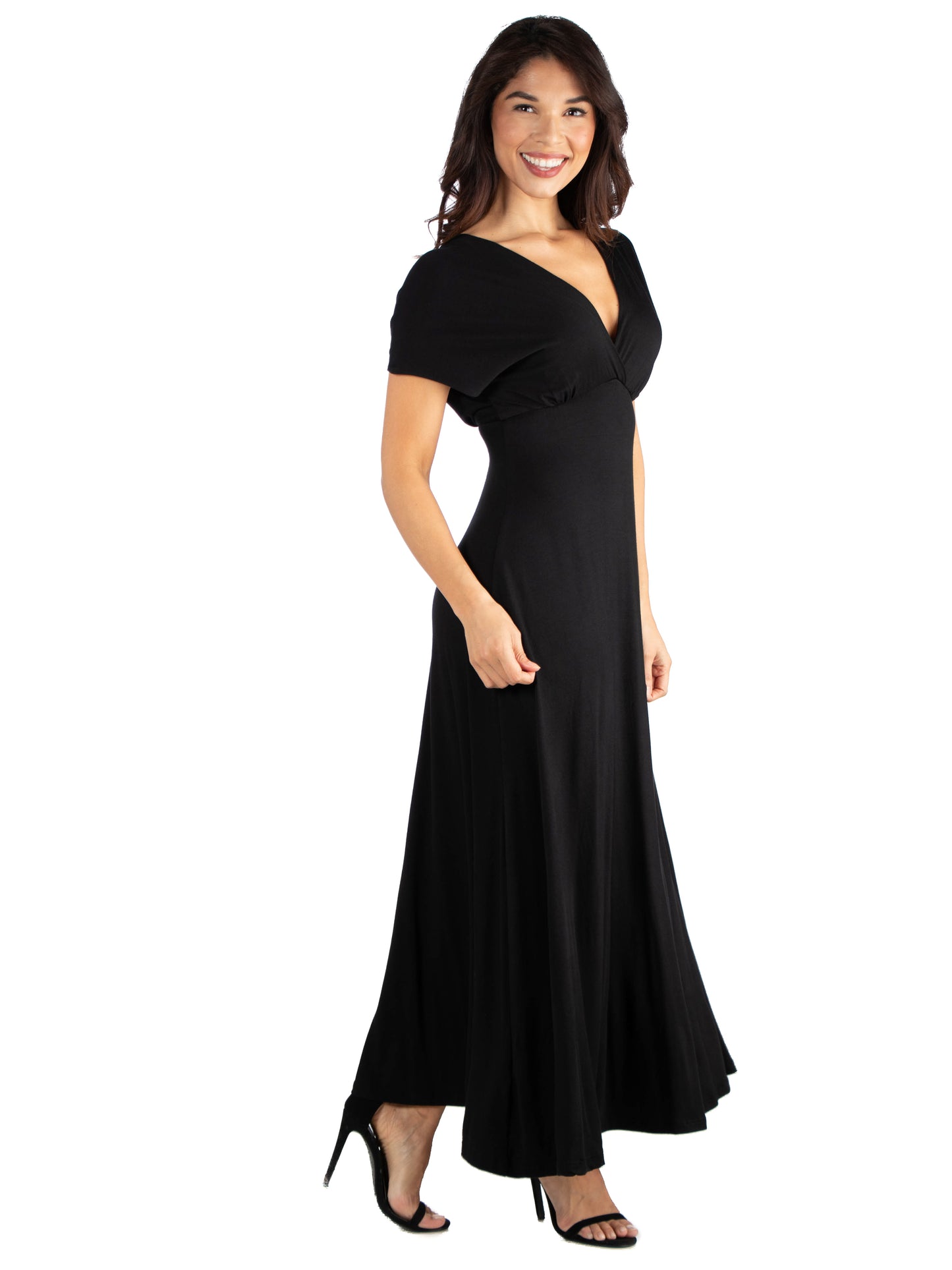 Womens Missy Womens Cap Sleeve V Neck Maxi Dress