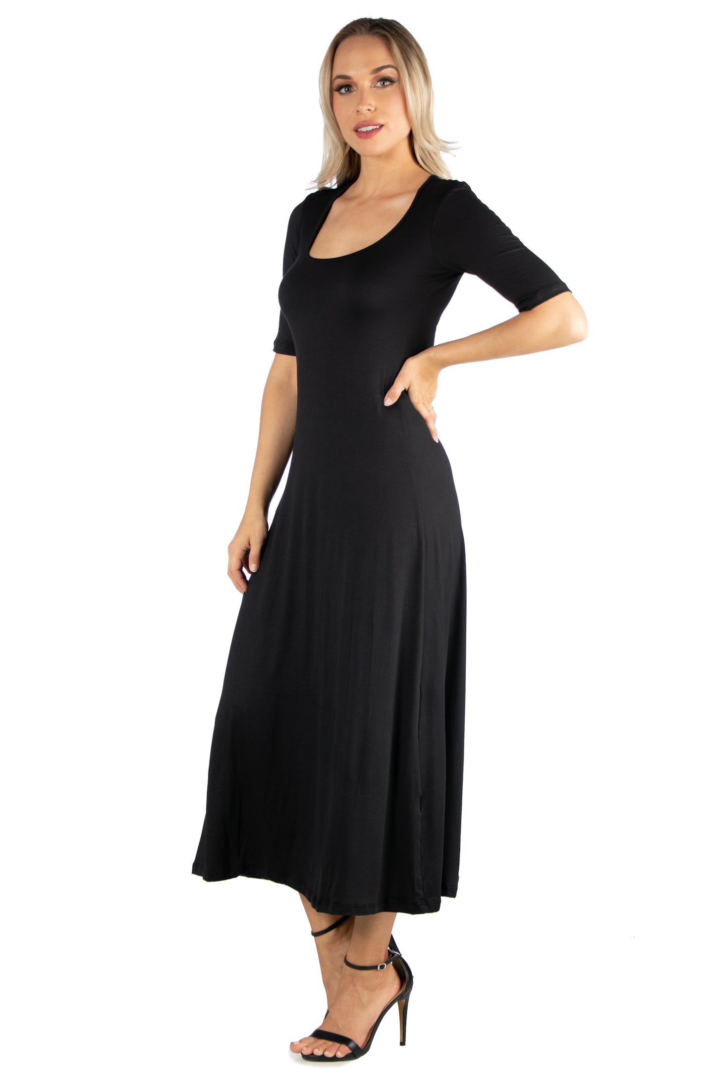 Womens Missy Casual Maxi Dress With Sleeves