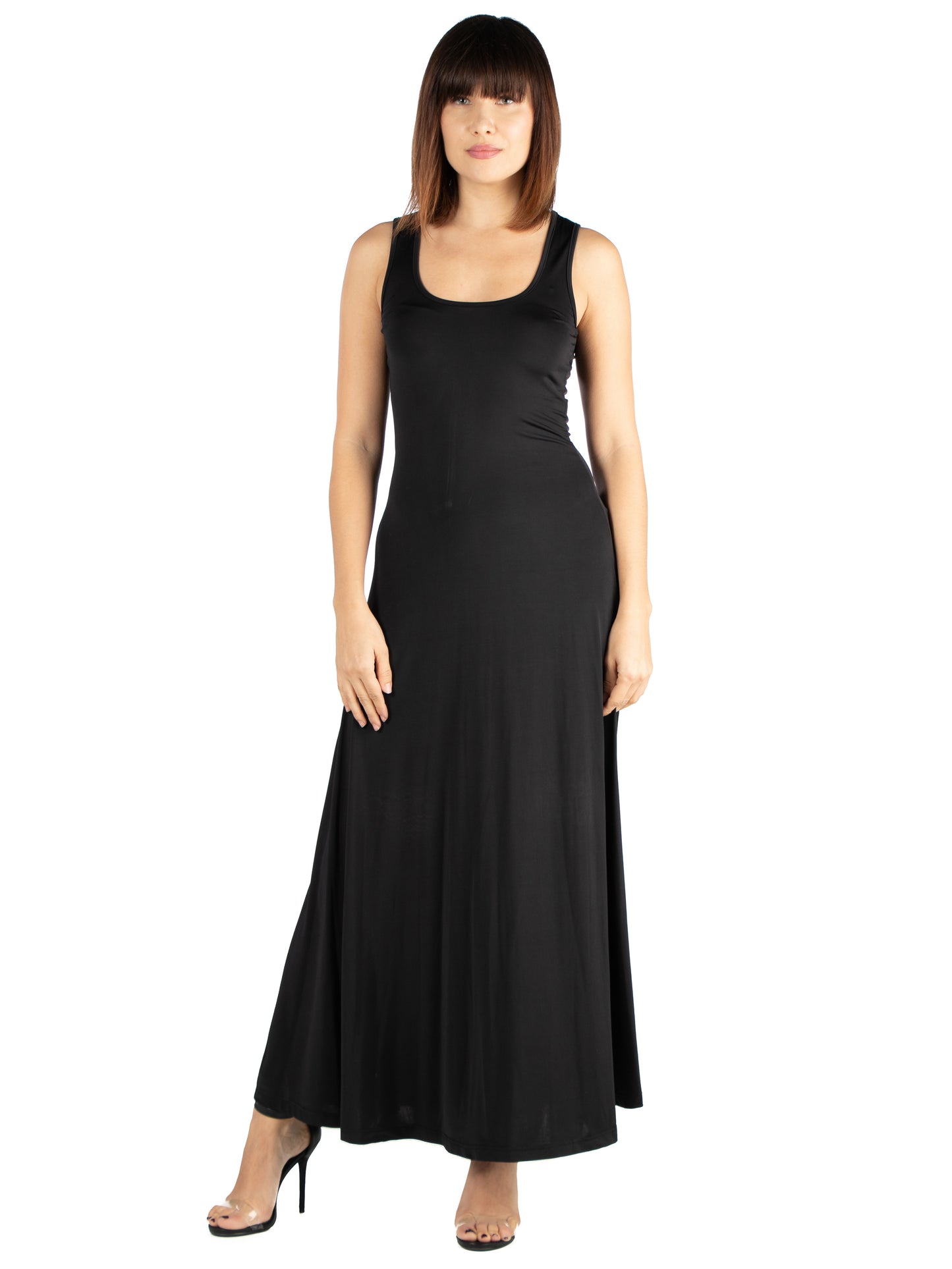 Womens Missy Slim Fit A Line Sleeveless Maxi Dress