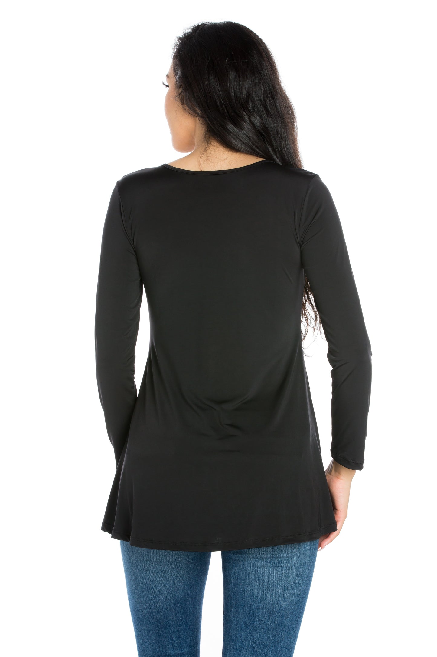 Womens Missy Ruched Sleeve Swing Tunic Top