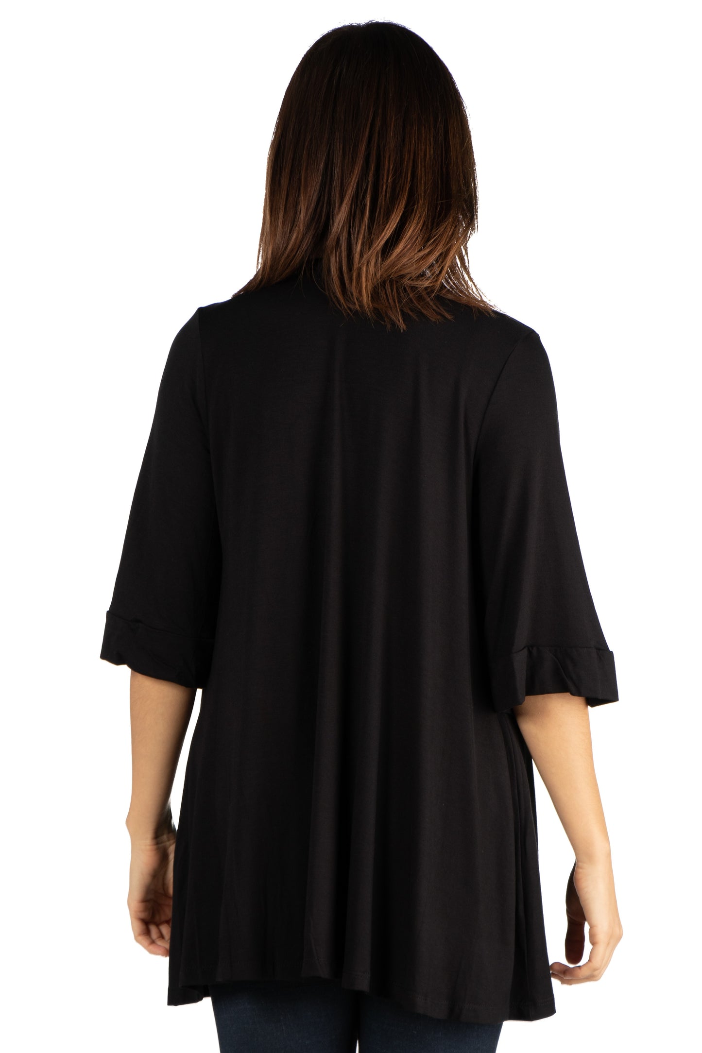 Womens Missy Open Front Elbow Length Sleeve Womens Cardigan