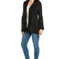 Womens Missy Bell Sleeve Flared Open Front Cardigan