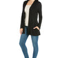 Womens Missy Open Front Lightweight Hooded Cardigan