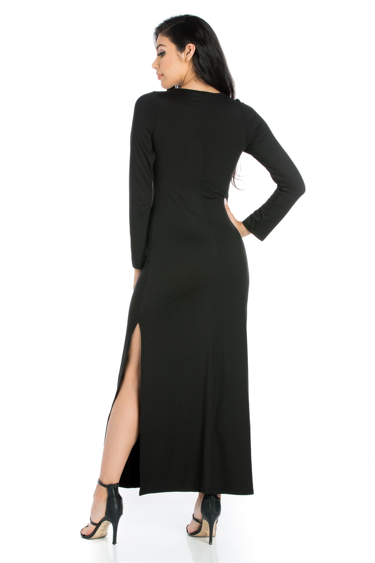 Womens Missy Casual Long Sleeve Pleated Dress