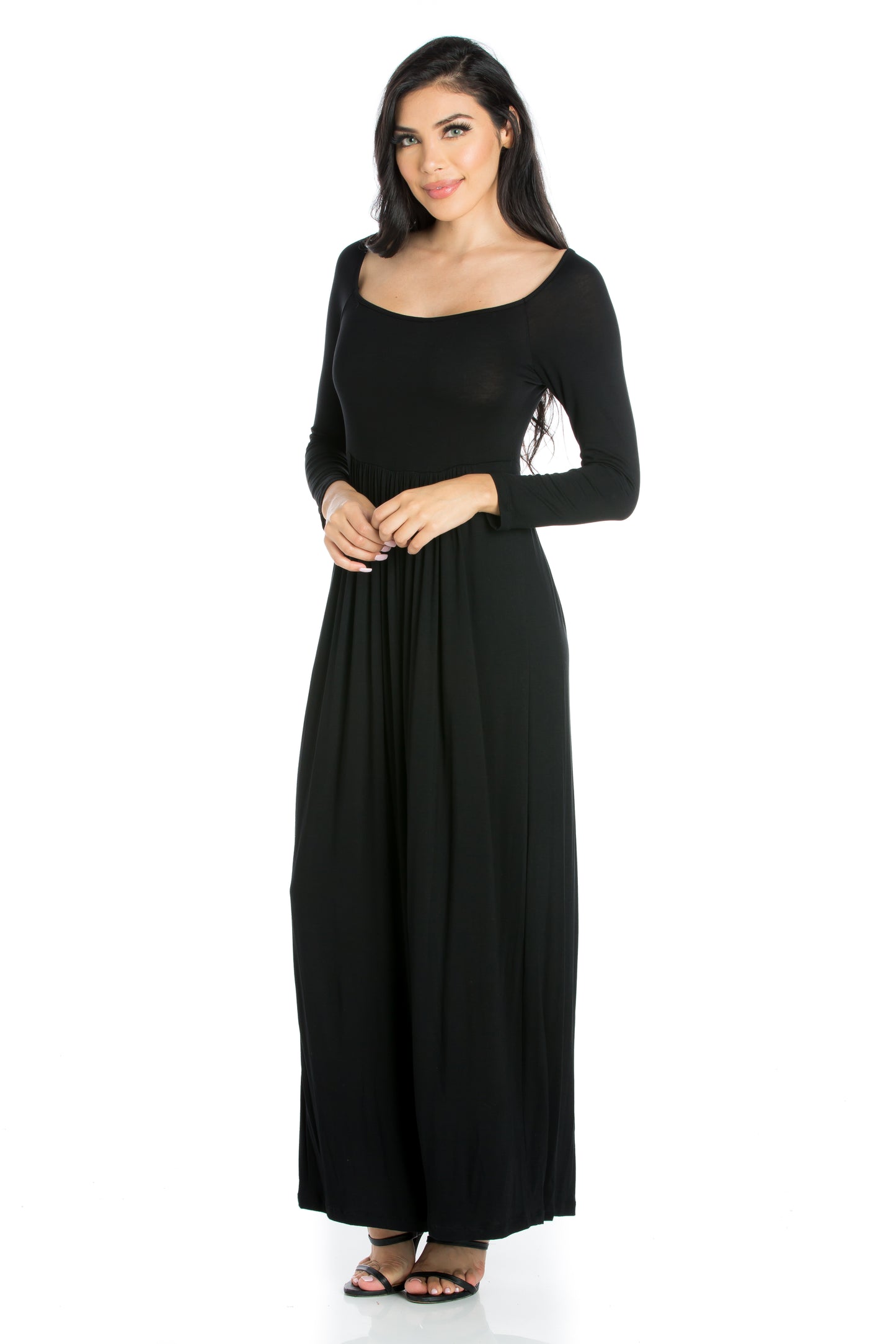 Womens Missy Empire Waist Long Sleeve Maxi Dress