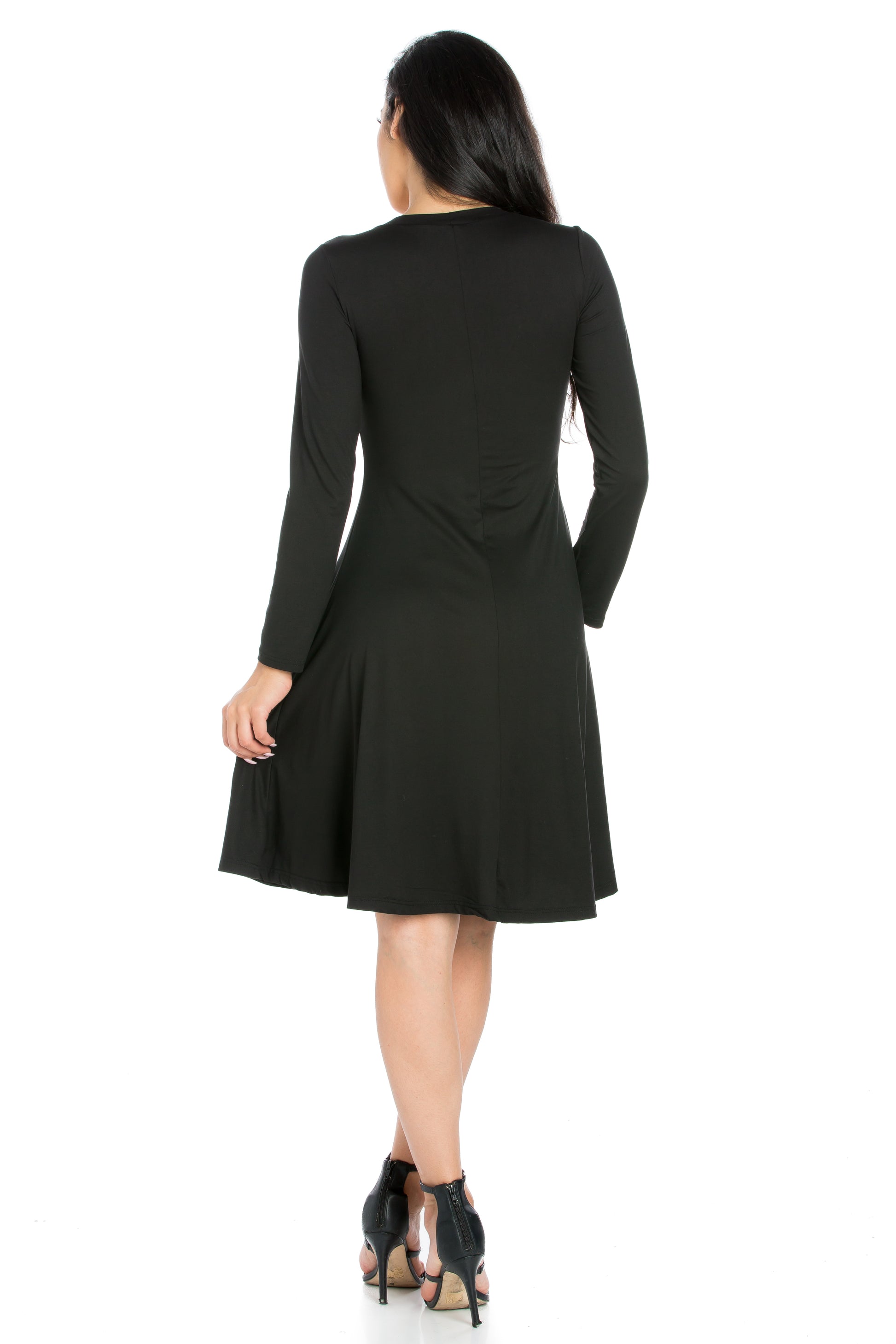 loose fitting little black dress Womens Missy Loose Fit T Shirt Dress with V Neck – Black Clothing Group