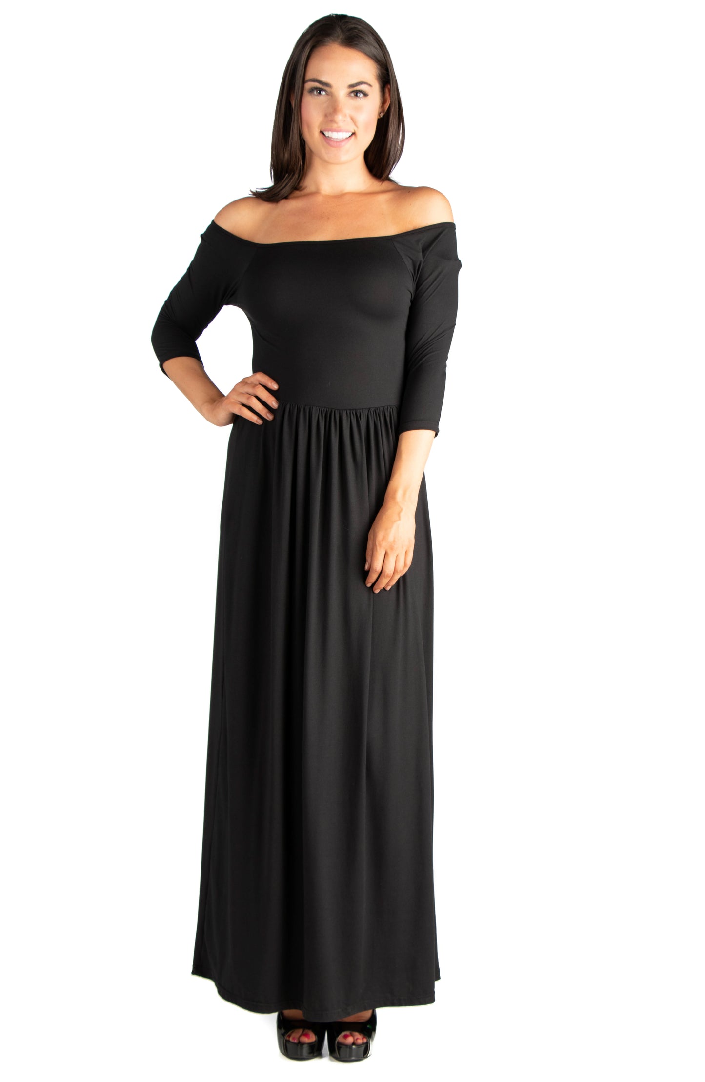 Womens Missy Off Shoulder Maxi Dress