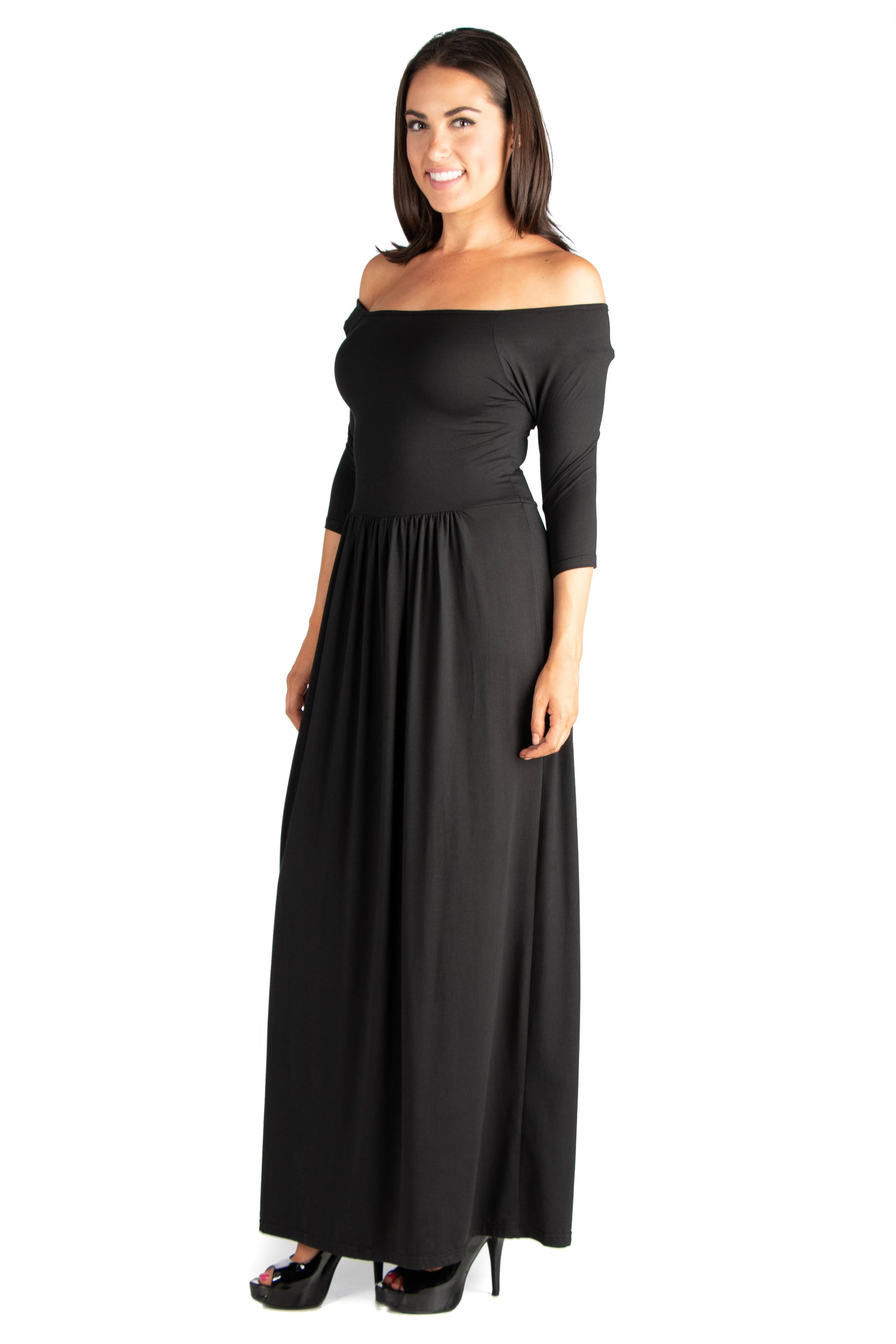 Womens Missy Off Shoulder Maxi Dress