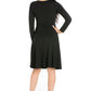 Womens Missy Midi Dress with Short Sleeves and Pocket Detail