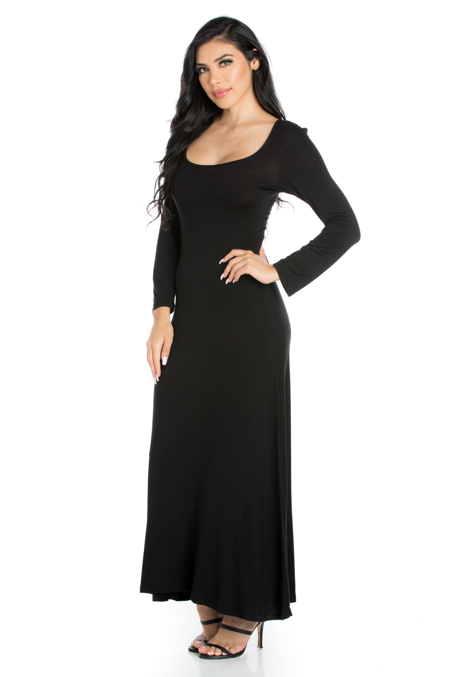 Womens Missy Long Sleeve Maxi Dress