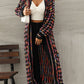 Multicolored Open Front Fringe Hem Cardigan