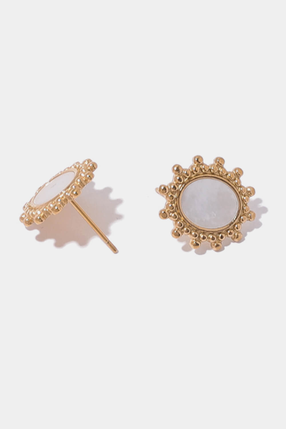 Inlaid Shell Framed Stud Earrings